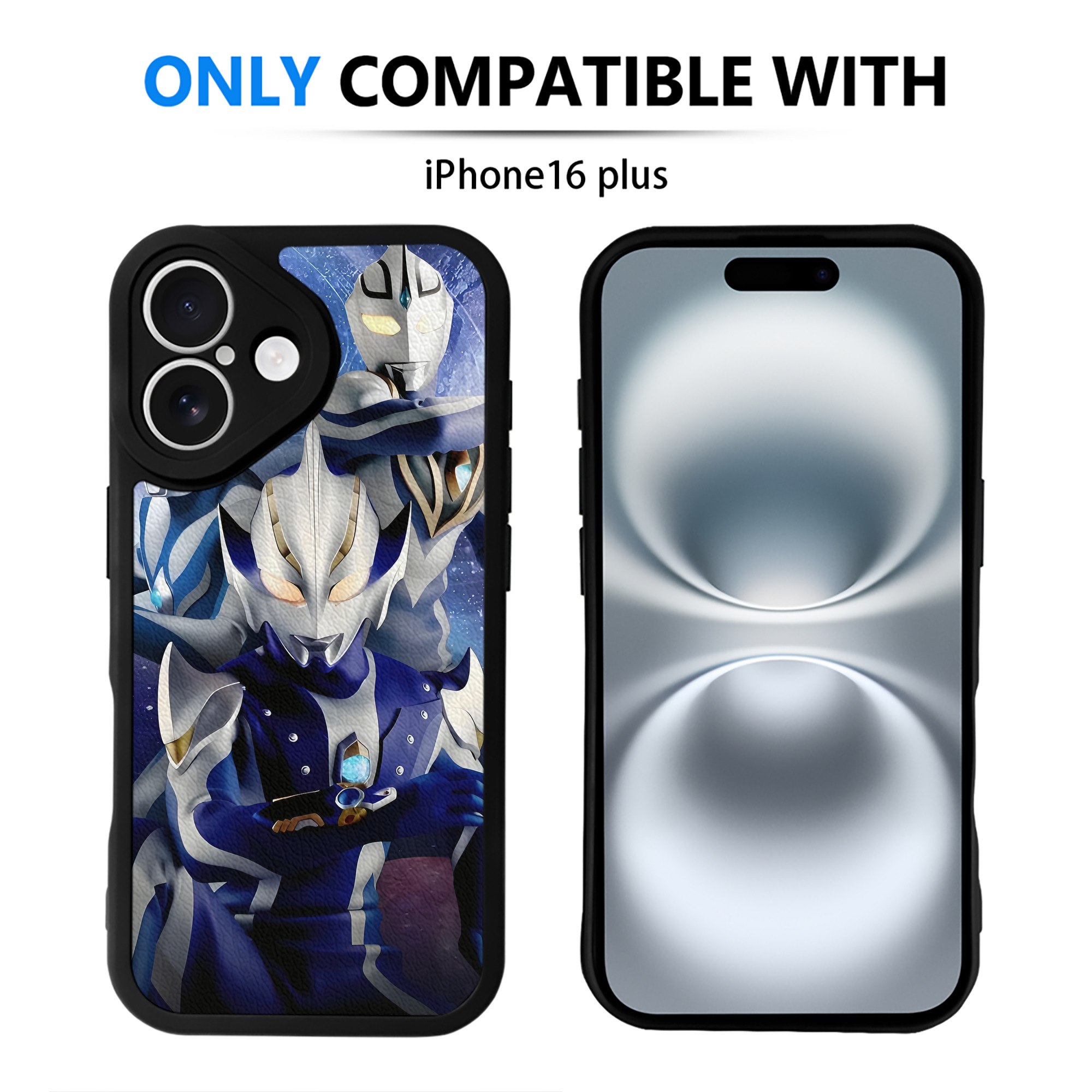 （画像用） ウルトラマン Ultraman 【iPhone 16シリーズ対応】シリコンスマホケース（レザー調） 材質：シリコン